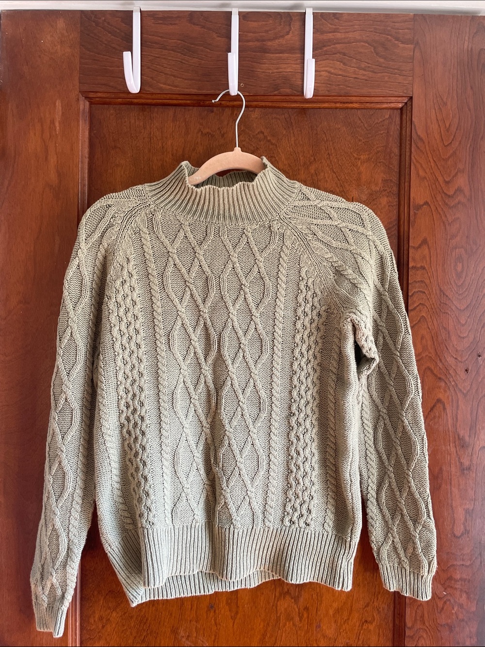 Preswick & Moore Olive Cable Mock Neck Sweater